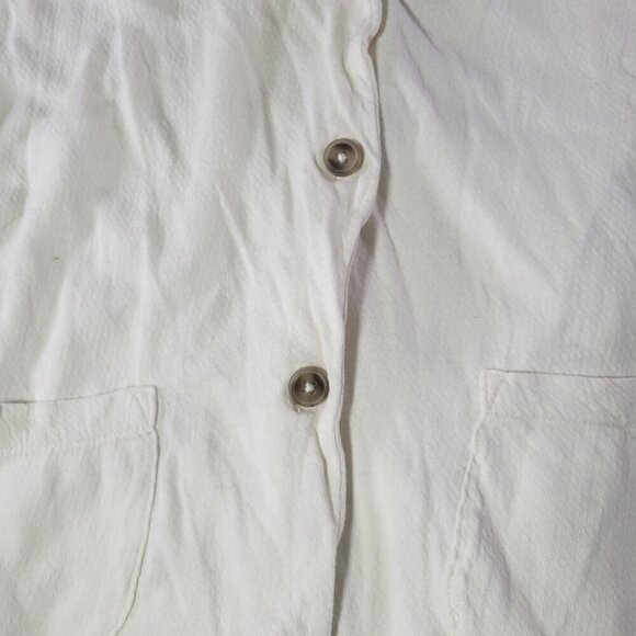 Madewell Women White Button-Down Short Sleeve Shirt With Pockets Size S - Picture 7 of 8